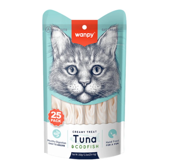 WANPY CREAMY ATUM E BACALHAU PACOTE 14GX25P