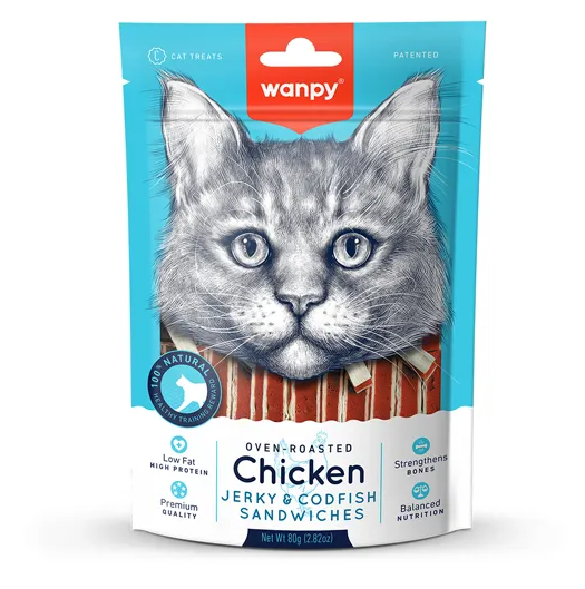 WANPY MINI TIRAS DE FRANGO E PEIXE 80G