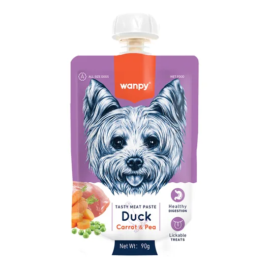 WANPY CREAMY SACHE DE PATO CENOURA E ERVILHA 90G