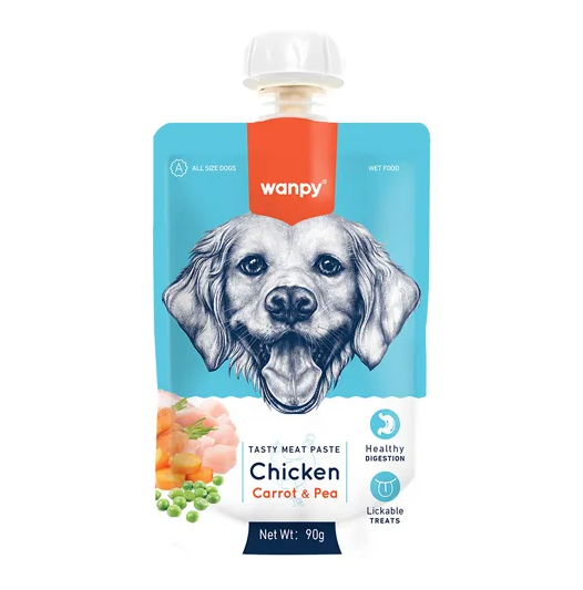 WANPY CREAMY SACHE DE FRANGO CENOURA E ERVILHA 90G