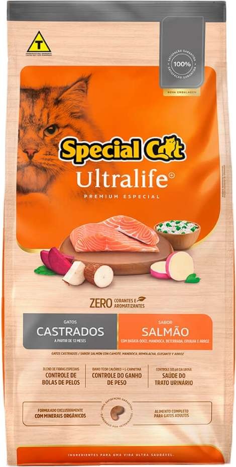 SPECIAL CAT ULTRALIFE, GATOS CASTRADOS - SALMÃO (1KG)