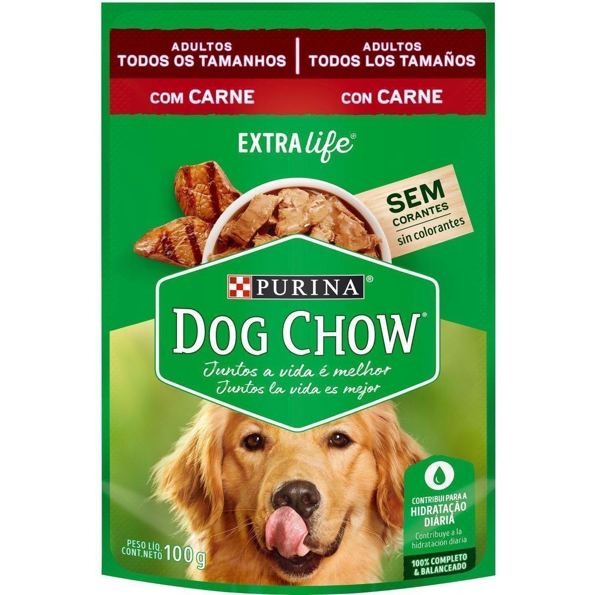 DOG CHOW TODOS OS TAMANHOS ADULTO CARNE  100 GR