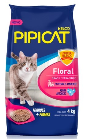 AREIA PIPICAT PERFUMADO FLORAL KELCO 4 KG