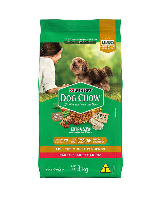 DOG CHOW ADULTO RAC PEQ FRG ARROZ 3 KG