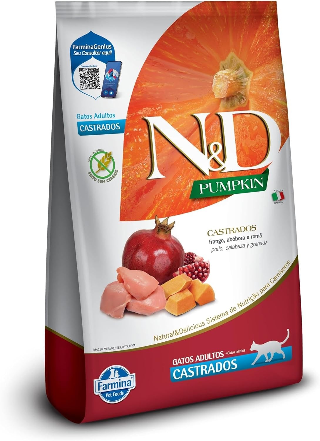 ND PUMPKIN FELINE ADULT CASTRADO FRANGO 1,5KG