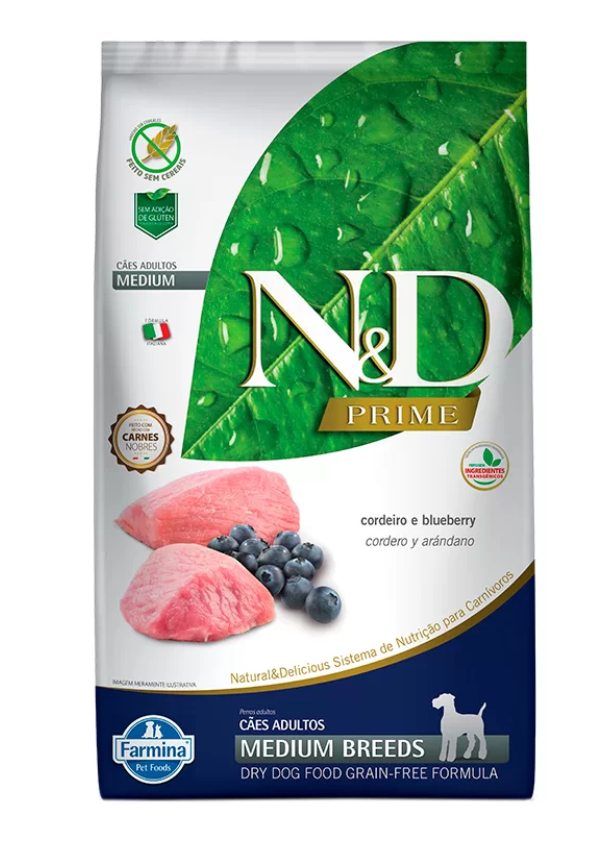 RAÇAO ND GRAIN FREE FARMINA CANINE ADULT CORDEIRO MEDIUM 10