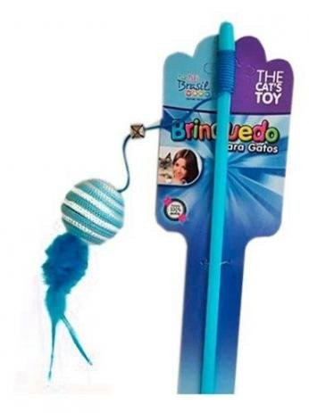BRINQUEDO GATO VARINHA C / BOLINHA CETIM