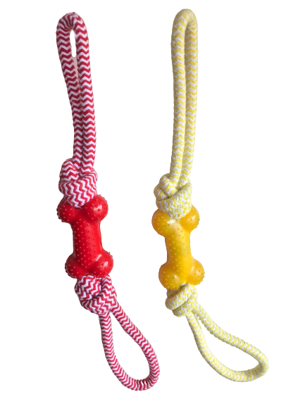 DOG CORDA PUXADOR DUPLO OSSO 40X5CM- BOM AMIGO