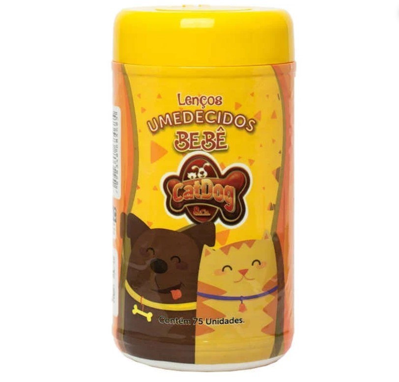 LENÇOS UMEDECIDOS CAT DOG & CIA BEBÊ PARA CÃES E GATOS
