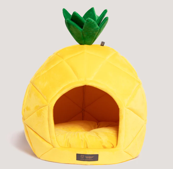 FUN BED PINEAPPLE - LARGE - CAMA PET - MODELO TOCA (ABACAXI/AMARELO)
