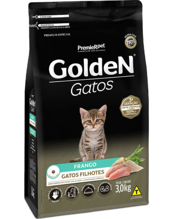 GOLDEN GATOS FILHOTES FRANGO 3 KG PREMIER