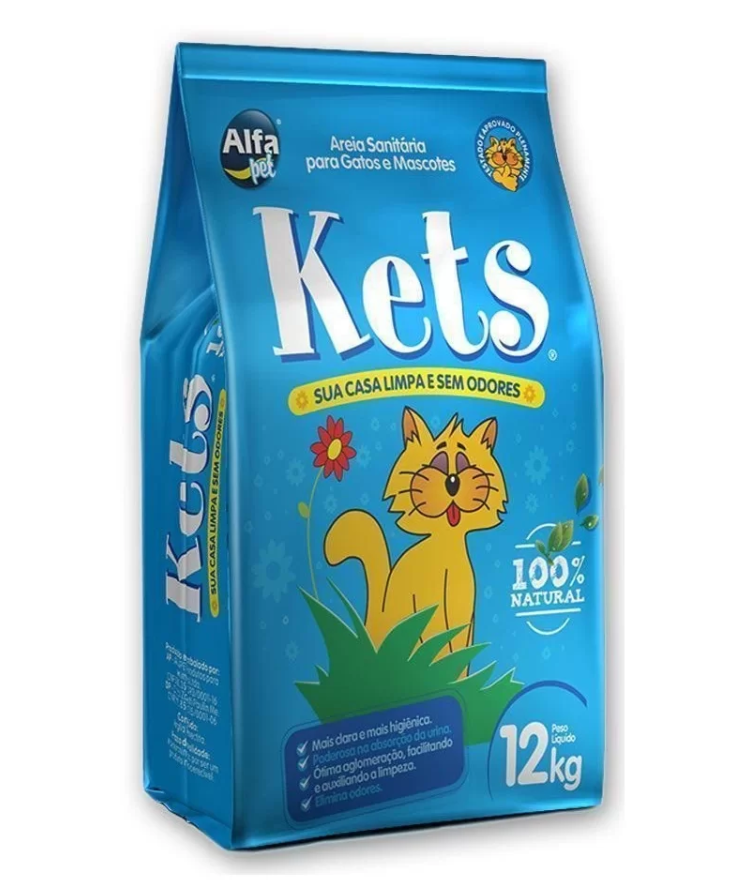 AREIA SANITARIA KETS AZUL 12 KG