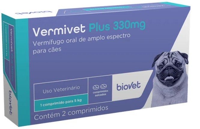 VERMIVET PLUS 330MG COM 2 COMPRIMIDOS