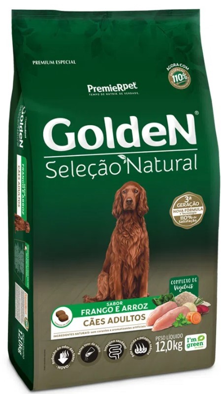 GOLDEN SELEÇÃO NATURAL CAES ADULTOS 12KG