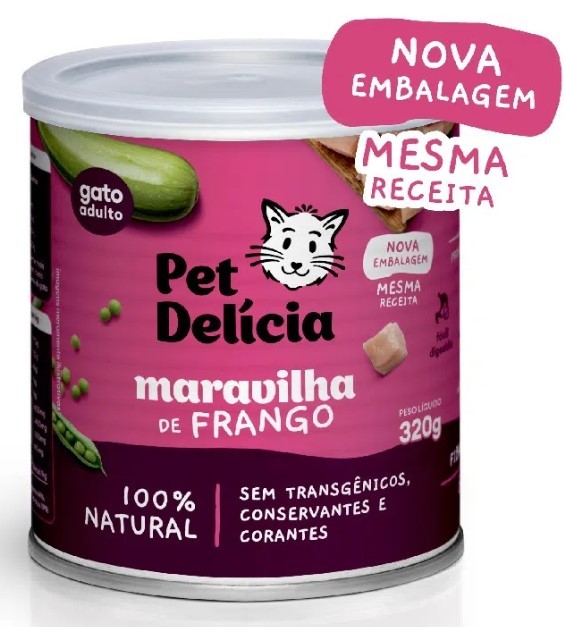 PET DELICIA GATOS  MARAVILHA DE FRANGO 320G