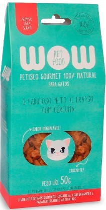 WOW PETISCO NATURAL PARA GATOS FRANGO COM CURCUMA 50G