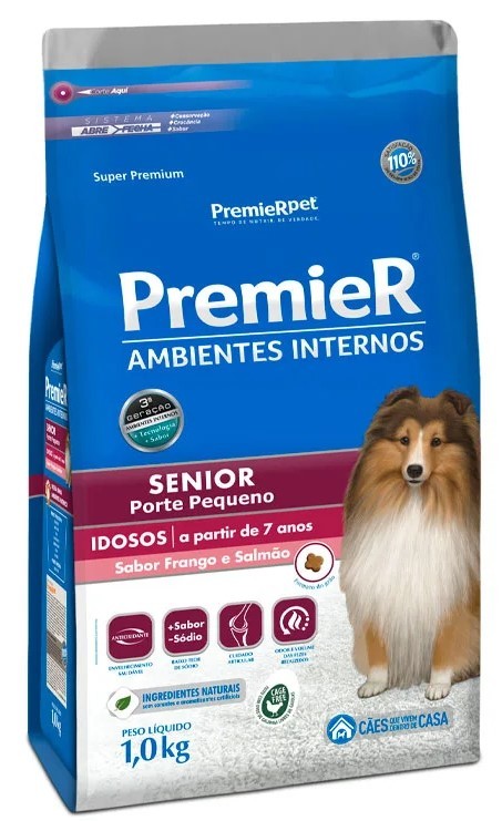 Ração Premier Pet Ambientes Internos Cães Sênior 1 KG