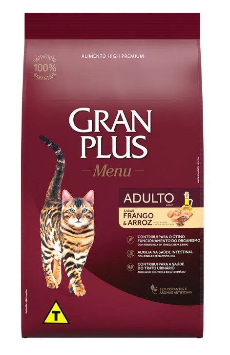 RAÇÃO GRAN PLUS GATOS ADULTOS FRANGO/ARROZ 10,1KG