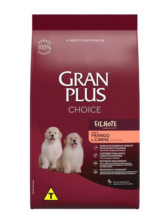 GRAN PLUS CHOICE CÃO FILHOTE FRANGO/CARNE 10,1KG