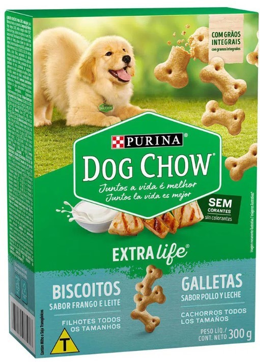 DOG CHOW BISCOITO FRANGO E LEITE FILHOTE  300g