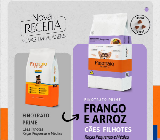 FINOTRATO PRIME FRANGO E ARROZ - FILHOTE RAÇA PEQUENA/MÉDIA (15KG)