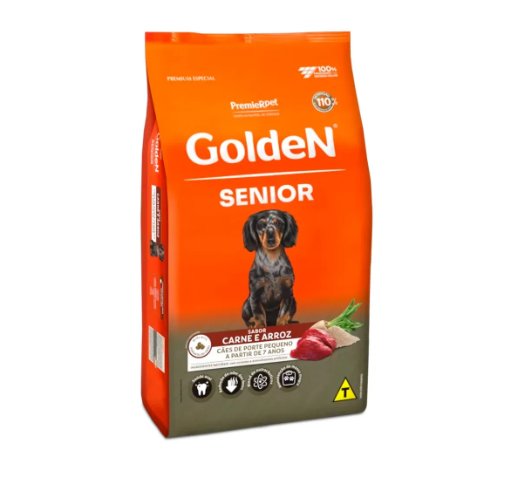 GOLDEN FÓRMULA SÊNIOR, CÃES RAÇAS PEQUENAS - CARNE E ARROZ (3KG)