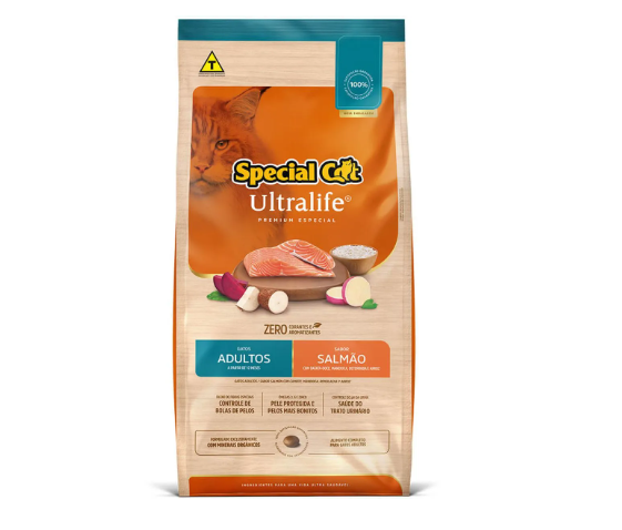 SPECIAL CAT ULTRALIFE, GATOS ADULTOS NÃO CASTRADOS - SALMÃO (1KG)