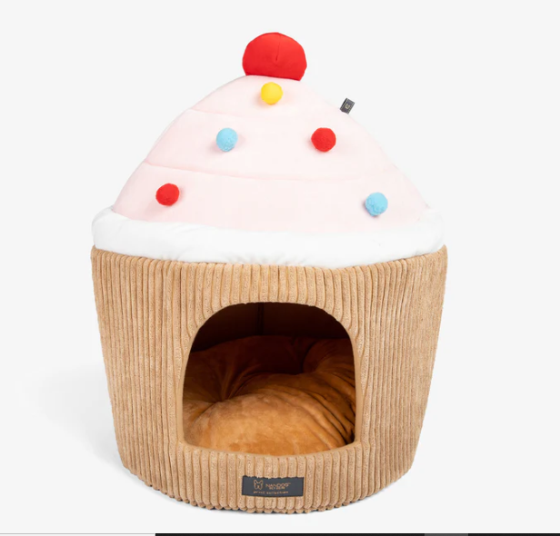 FUN BED CUP CAKE CHOCOLATE - LARGE - CAMA PET - MODELO TOCA (MARROM/ROSA)