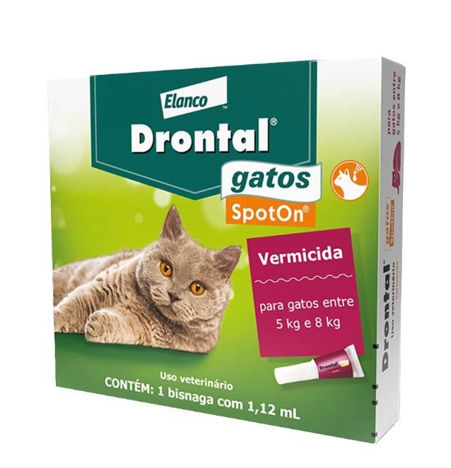 DRONTAL GATOS, SPOT ON - 5 Á 8KG (1,12ml)