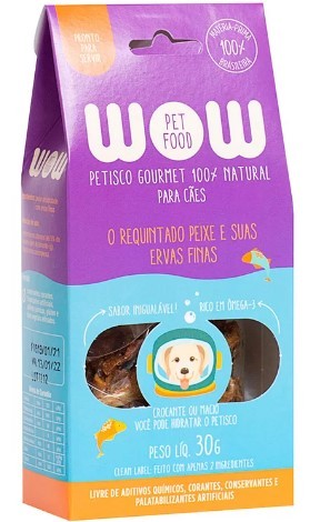 WOW PETISCO PARA CÃES PEIXE COM ERVAS FINAS 30G