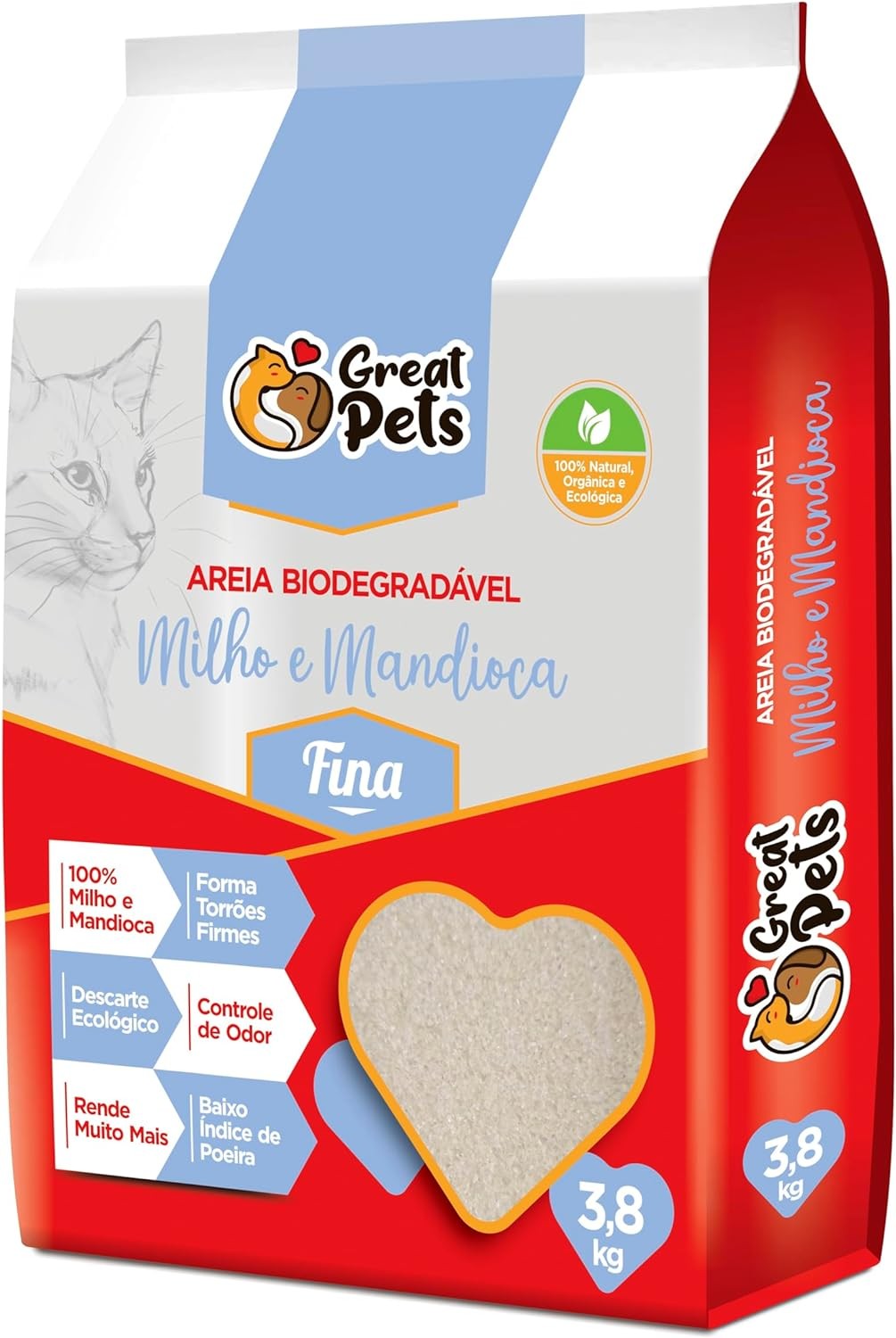 AREIA BIODEGRADAVEL FINA - 3,8KG