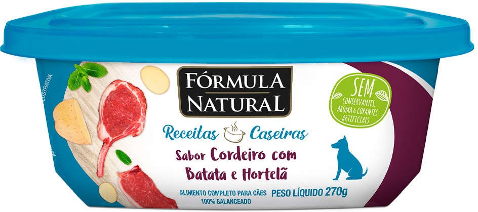 FORMULA NATURAL CAES PATE CORDEIRO BATATA DOCE E HORTELA 270g