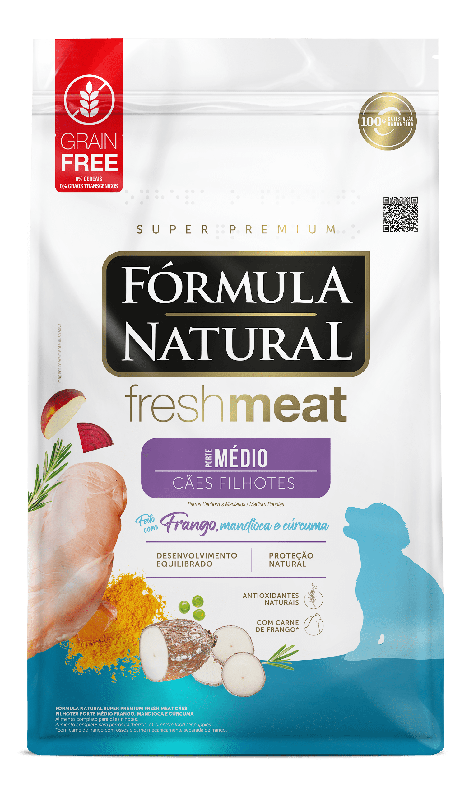 Fórmula Natural Fresh Meat Cães Filhotes Raças Médias 2,5KG