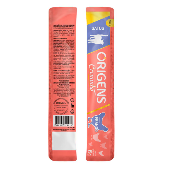 ORIGENS CREMINHO FRANGO 15G - UNIDADE