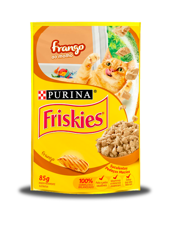 FRISKIES SACHÊ PARA GATOS ADULTOS FRANGO AO MOLHO 85G