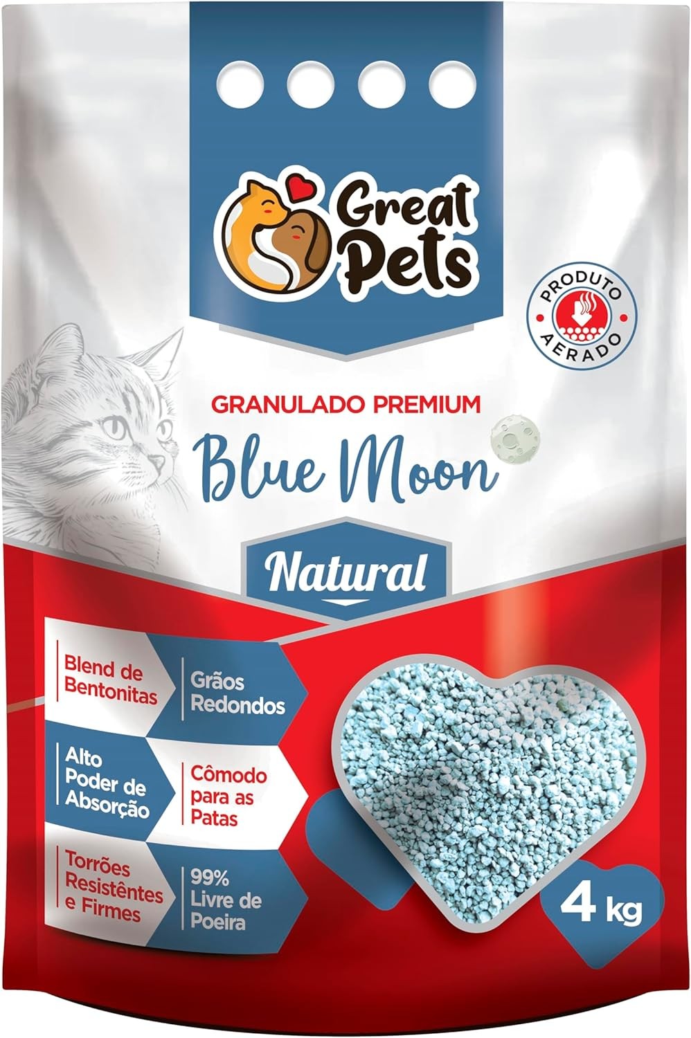 GRANULADO BLUE MOON NATURAL, GREAT PETS (4KG)