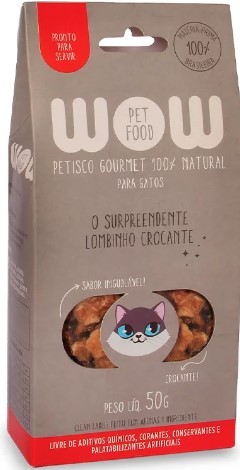 WOW PETISCO NATURAL PARA GATOS LOMBINHO 50G