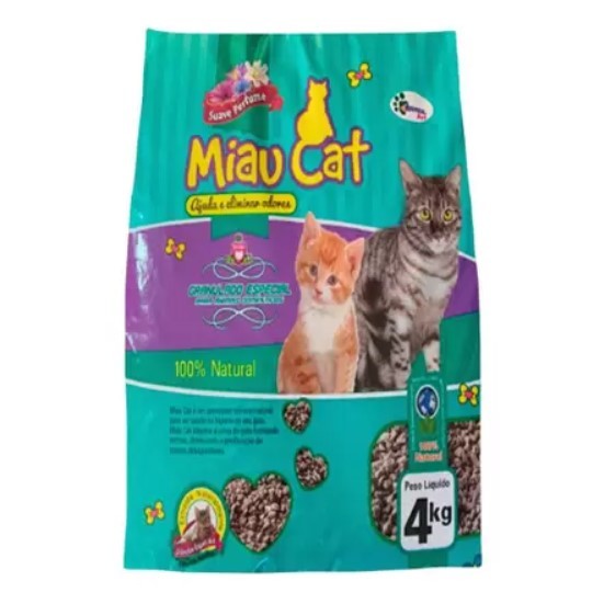 AREIA MIAU CAT FINA PERFUMADA 4KG