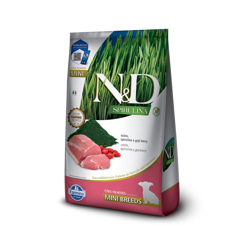 ND SPIRULINA, CÃES FILHOTES MINI - SUÍNO (2KG)