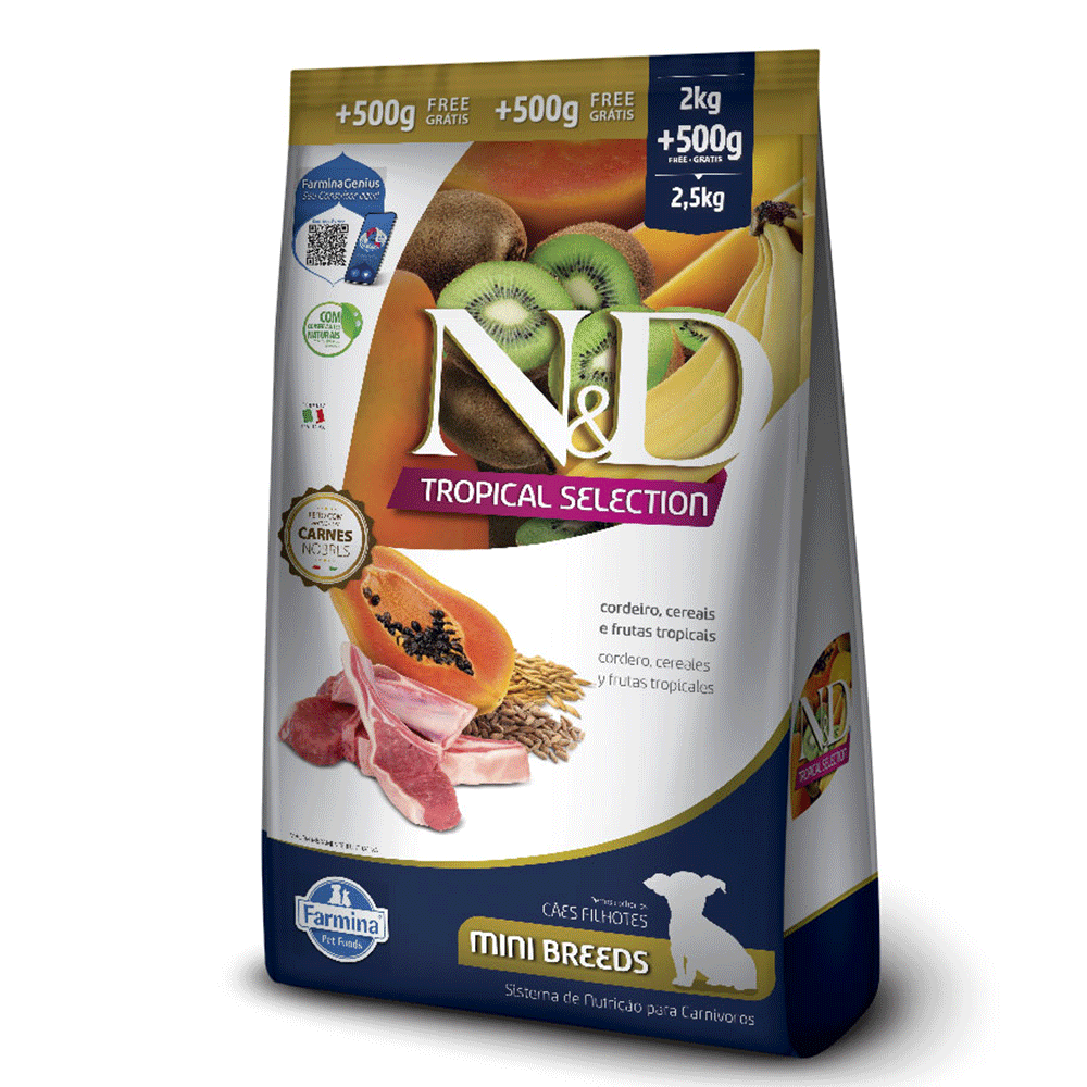 ND TROPICAL SELECTION, CÃES FILHOTES MINI - CORDEIRO (2KG)