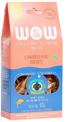 WOW PETISCO NATURAL PARA GATOS PEIXE CROCANTE 30G