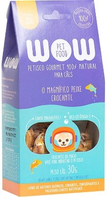 WOW PETISCO PARA CAES NATURAL PEIXE CROCANTE 50G