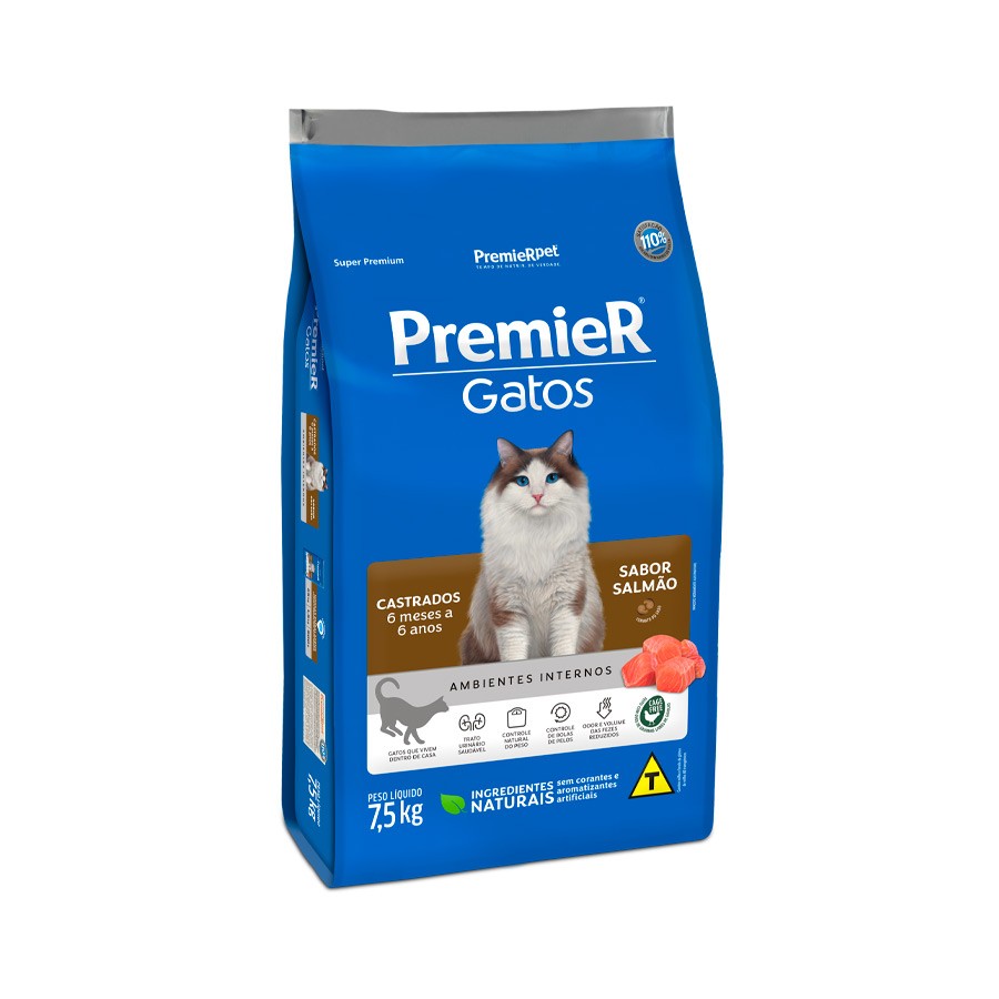 PREMIER GATO CASTRADO SALMÃO - 7,5 KG