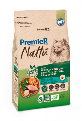 PREMIER NATTU CÃES ADULTO RAÇAS PEQUENAS ABOBORA 1 KG