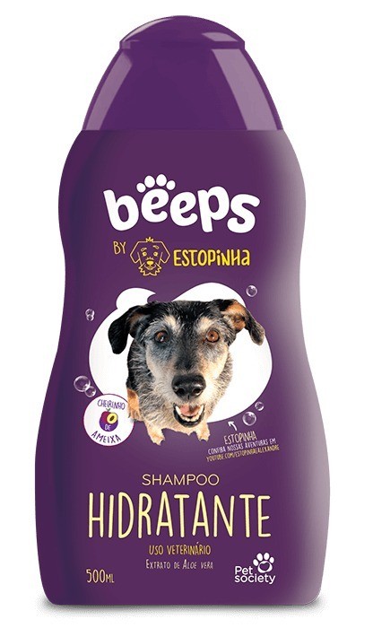 SHAMPOO PET SOCIETY BEEPS ESTOPINHA 500ML EXTRATO DE ALOE VERA