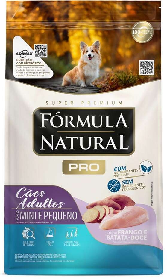 FÓRMULA NATURAL PRÓ, ADULTOS RAÇAS MINIS/PEQUENAS - FRANGO E BATATA DOCE (15KG)