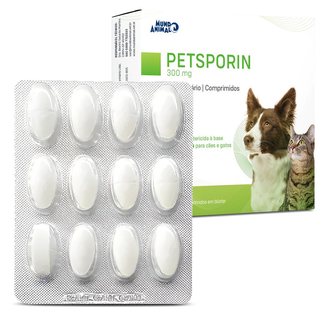 PETSPORIN CEFALEXINA 300MG (12 COMPRIMIDOS)