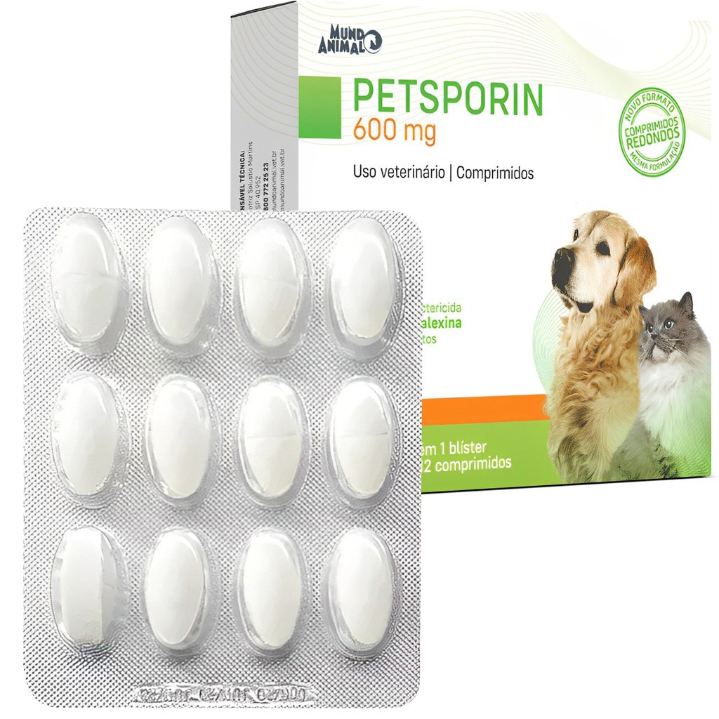 PETSPORIN CEFALEXINA 600MG (12 COMPRIMIDOS)