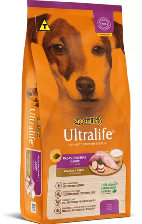 SPECIAL DOG ULTRALIFE RAÇAS PEQUENAS JÚNIOR FRANGO E ARROZ 1KG