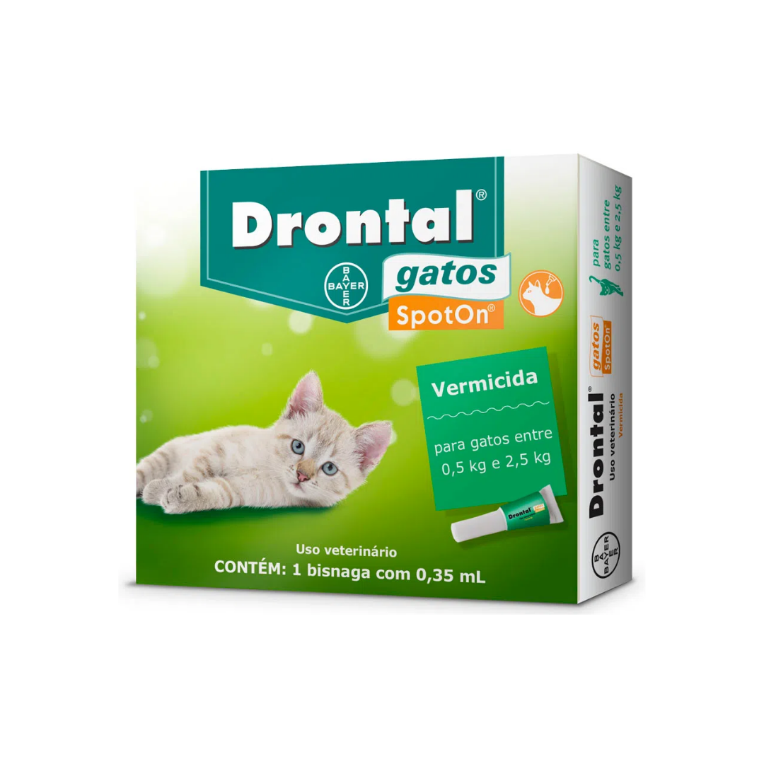 DRONTAL GATOS, SPOT ON - 1 BISNAGA 0,35 ML (0,5-2,5 KG).